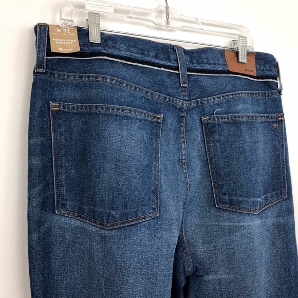 Madewell Retro Crop Bootcut Jeans Knee Rip 31 - Picture 5 of 5